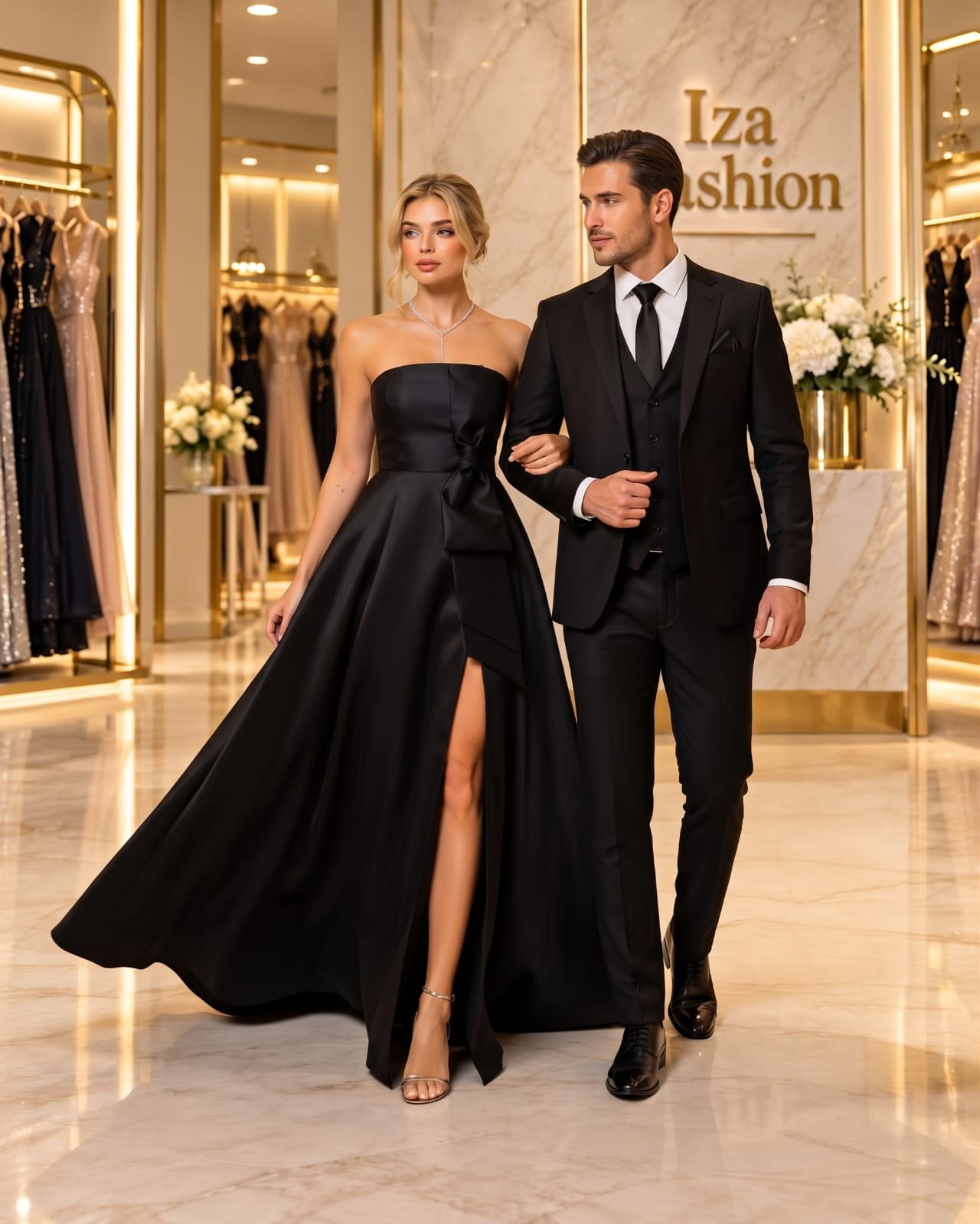 Vestido Longo Zibeline Tomara que Caia Preto com Laço